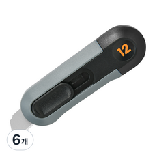 델리 홈시리즈 커터칼 그레이 12mm EHT4007, 6개