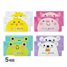 misoro 1000零用錢記帳本 2137 4種*2本, 小雞、豬、青蛙、熊, 5組