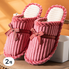 Sonio 蓬鬆保暖布質客廳拖鞋 室內拖鞋, 2個, 02 粉紅色