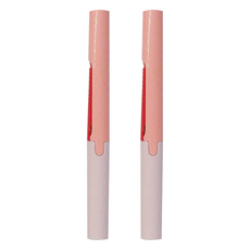 PLUS 不沾膠攜帶式筆型剪刀, 細長握柄, 單手即可鎖定/解除安全鎖, 珊瑚粉, 2支