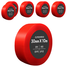 DADA 高黏度無痕防水雙面膠帶, 30mm x 10m, 6捲, 透明