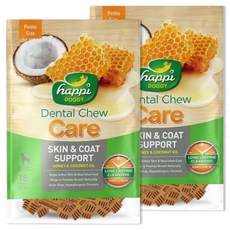 happi DOGGY 纖嚼無榖健齒棒 S號(蜂蜜+椰子) 150g 2入 小型犬適用 無穀配方 幫助清潔牙齒, 混合口味(蜂蜜/椰子), 2包
