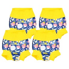 Splash About Happy Nappy Duo 銀離子3D雙層游泳尿布褲, 環保省錢可重複使用, XL, 4件