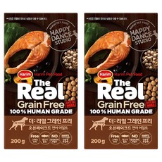 하림펫푸드 어덜트 강아지 더리얼 그레인프리 오븐베이크드 건식사료, 연어, 200g, 2개