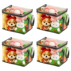 Prari 娃娃玩具多用途收納箱, 4個, 透明