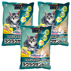 SHIN TOHOKU 貓樂活沸石砂 4L, 天然沸石，除臭, 3包, 無香