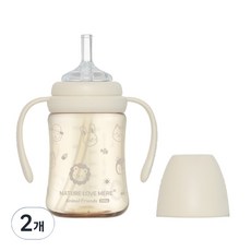 네이쳐러브메레 애니멀 프렌즈 PPSU 빨대컵, 크림베이지, 2개, 210ml