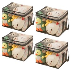 Prari娃娃整理玩具多功能收納盒, 4個, 透明