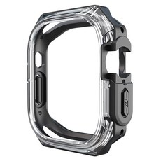 SPACE SHIELD 智慧手錶 TPU PC 堅固貼合防撞保護殼 49mm, 1個, 黑色