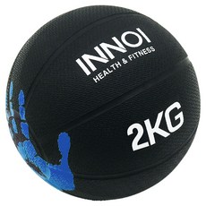 이노이 메디신볼 미끄럼방지 헬스 웨이트볼, 블랙, 2kg, 1개