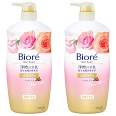 Biore 蜜妮 淨嫩沐浴乳 絲滑潤澤 玫瑰, 1kg, 2瓶