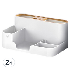 위시플릭 데스크 연필꽂이, 화이트, 2개