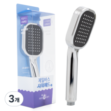 Jb JEIL BATH 增壓節水方形蓮蓬頭, 黑色, 3個