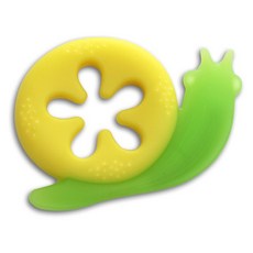 西松屋咬牙固齒玩具 柔軟矽膠材質 多種咬合觸感 舒緩長牙不適, Teether only, QQ蝸牛, 1個