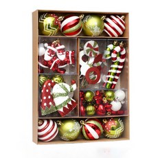 聖誕Diotte多合一樹裝飾 29入組, 紅色, 綠色, 1組