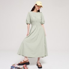 Lap LAP(裹身)收腰抽菸尼龍洋裝AQ2WOM83, MINT