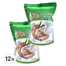 椰子捲心酥 班蘭口味, 80g, 12包