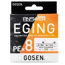 GOSEN ANSWER EGING PEX8 0.6號 釣魚線, 白色 + 黃色, 1個