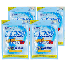 EMO 吸濕袋 強力吸濕 防霉 芳香 3袋入, 300ml, 4包