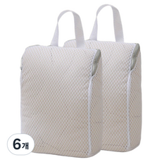 Royhome 方形掛式網眼洗衣袋 小型 20 x 30 x 8 cm, 6個, 白色