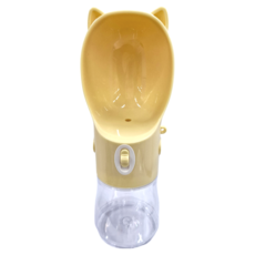 捷華 貓耳款水糧一體隨行杯, 150g, 26*7.5cm, 黃色, 1個