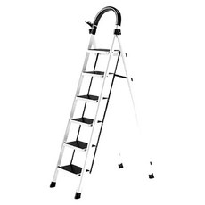 加厚碳鋼折疊人字梯 六步 CC-M09 純淨白 7.8kg, 1個