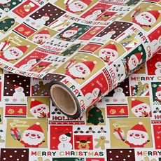 POPO FANCY 聖誕節塑膠鍍膜捲筒包裝紙 53cm x 17m, 假日 白色, 1個