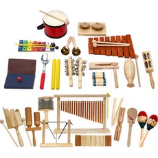 Kes.B 音樂美術 原木樂器全套 26件組 KBM1685set, 混合色, 1個