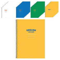 pinkfoot 1500鮮豔英語筆記本 4種*2入組, 白色+綠色+藍色+黃色, 5組