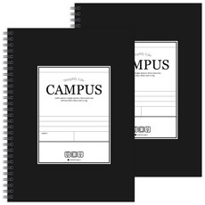 포포팬시 3000 캠퍼스 스프링 노트, 블랙, 2개