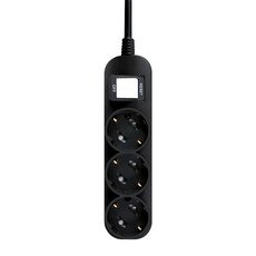 대성 국산 플러스탭 통합 스위치 고용량 멀티탭 3구 블랙, 2m, 1개