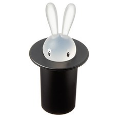 Alessi 兔子造型牙籤收納罐, 黑色, 1入