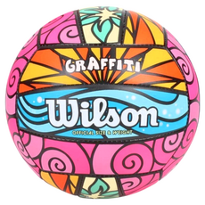 Wilson 沙灘排球, #5, 重量260-280g, 橡膠, 塗鴉繽紛款, 1個