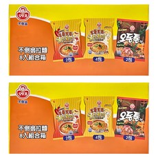 OTTOGI 不倒翁 海鮮風味烏龍拉麵120g 2包 + 起司風味拉麵111g 4包 + 辣起司風味拉麵111g 2包, 16包