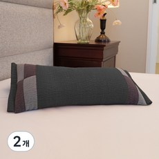 사랑예감 국내산 피그먼트 패치형 메밀 베개, 검정, 2개