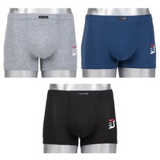 藍色男士棉質四角貼身內褲3件組 073