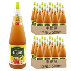 崇德發 綜合水果醋, 500ml, 24瓶