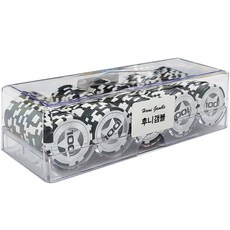 撲克籌碼 100入+收納盒, 籌碼幣100