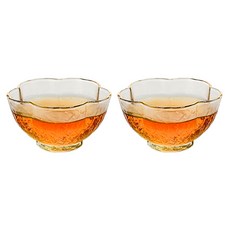 다도 내열유리 골드라인 금빛 연꽃찻잔 70ml S210-3, onecolor, 2개