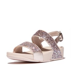 fitflop 女款 LULU 多色調亮片後帶涼鞋 UK3, 裸粉玫瑰混色, 225