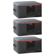 Reddot 紅點生活 600D高密度牛津布棉被衣物收納袋,3個,灰色,特大(70 x 42 x 35cm)