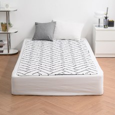 Haniluiryogi 韓國製 可水洗 無電磁波 客廳用 碳纖維電熱毯 HI-40, 人字紋白色, 單人(95 x 180 cm)