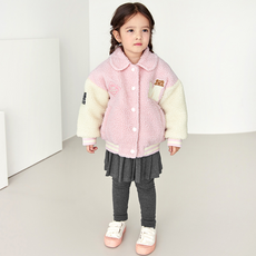 MARI N MORI 女童百褶絨毛內刷毛褲裙