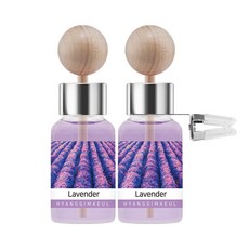 Hyanggimaeul 車用擴香 17ml 2入 + 木棒 2入 + 冷氣出風口夾 2入, 1套, 薰衣草