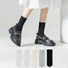 Socks Panda 女款全方位無壓力長筒抓皺襪 5雙