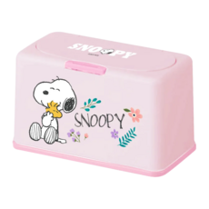 收納王妃 多功能口罩收納盒 50入 20.5 x 10.5 x 13cm, 努比花草 粉色, 1個