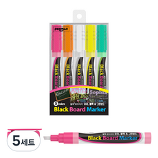 PENMAX 黑色白板筆5色組, 粉紅色 + 橘色 + 白色 + 黃色 + 綠色, 5套