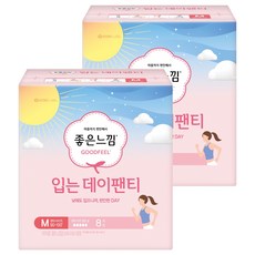 좋은느낌 입는 데이팬티 생리대, 중형, 8개입, 2개