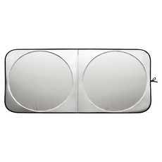 汽車雙圈遮陽隔熱簾 150cm x 70cm 阻絕UVA 摺疊收納 附專用收納袋, 1組