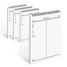 MUNID 上翻式線圈2分割數學筆記本, 混合顏色, 4個